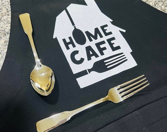 Fartuch Home Cafe Profesjonalny fartuch kuchenny Fartuch kuchenny Fartuch do pieczenia Prezent dla kucharzy Prezent na Dzień Matki Kieszenie i regulowane paski