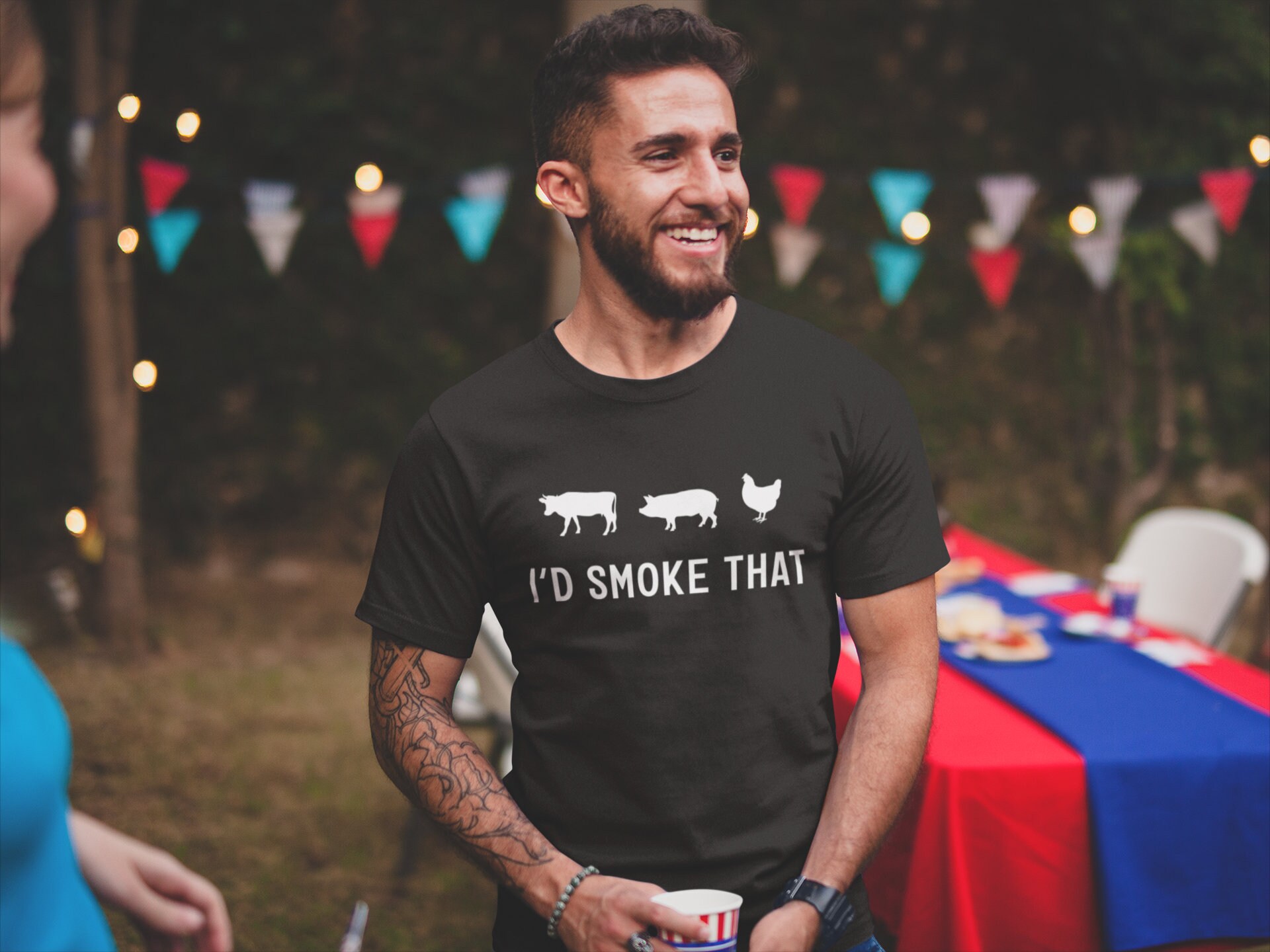 Grill Master - I'd Smoke That. (pf&b) - Long Sleeve Comfort Colors Tee