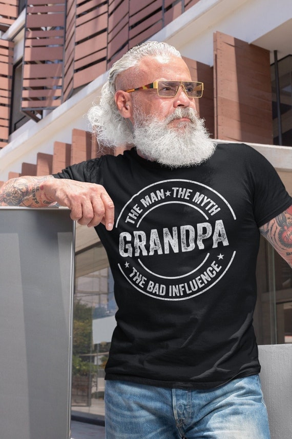 Grandpa Funny Gift T-shirt, Sarcastic Grandpa Bad Influence, Funny