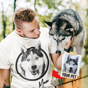 Custom Dog Shirt Personalized Dog Tshirt Dog Face T-shirt Dog Tee Custom Dog Name Tee Custom Dog Portrait Shirt