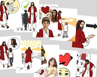 I Will Walk With Jesus (Musik von Stephen P. Schank) - Primäre Singing Time Visuals Packet