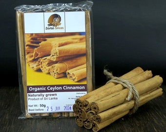 Bâtons de cannelle de Ceylan purs biologiques, cannelle véritable et non casse, livraison gratuite par paquets de 50 g du Sri Lanka, cannelle épice pour cuisiner et thé