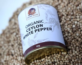 High Quality Organic Ceylon White Pepper Peppercorns for Seasoning, Naturally Made Sun Dried White Pepper Seeds From Sri Lanka Free Shipping