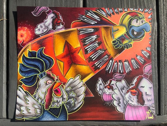 Mmc Doodles Gonzo Print Only 3 Available Free Shipping Etsy