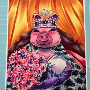 Free shipping, 8.5x11 inches, printed on matte photo paper, Miss Piggy Print, Miss Piggy Wall Art, Muppets, Muppets Miss Piggy, jim Henson