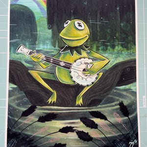 Versandkostenfrei 8.5x11 zoll Kermit der Frosch Druck Muppets Muppets Wand Kunst Regenbogen Verbindung Kermit Muppet Show