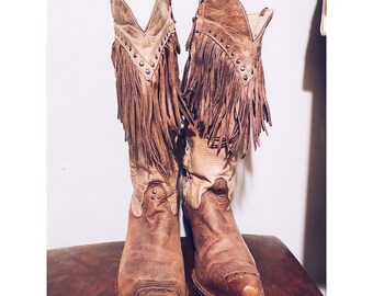 fringe cowboy boots cheap