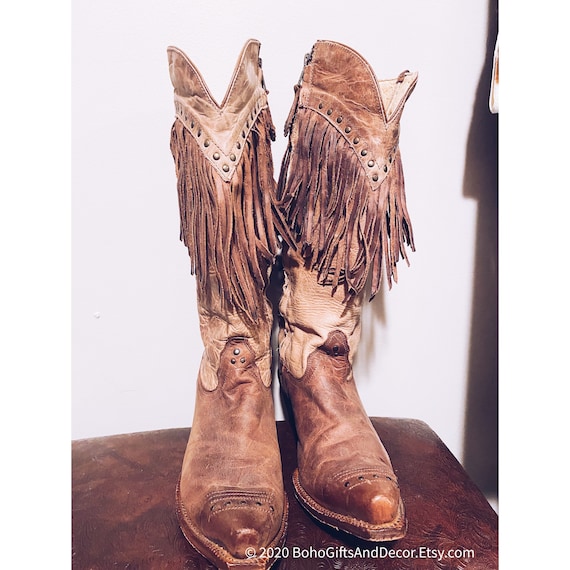 Fringe Leather Boots/Fringe Western Boots/Fringe C