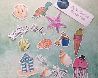 By the Seaside Sticker Pack for Planners, Bullet Journals, Bible Journaling, Handmade, Watercolour, Handlettered