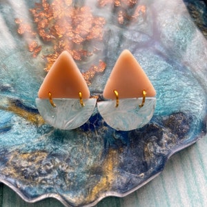 Sailing Boat Stud Earrings, Polymer Clay, Summer Vines