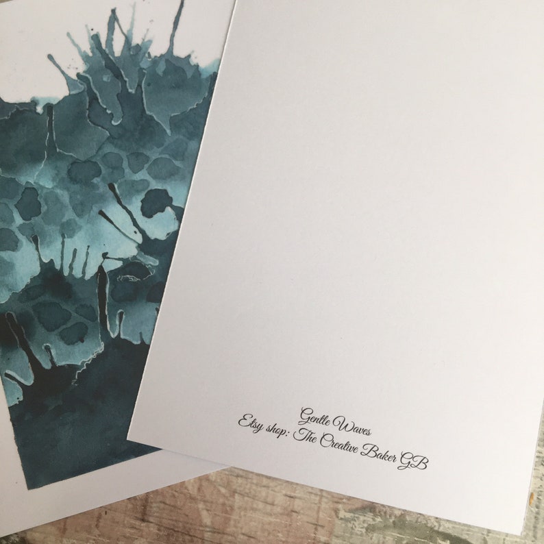Cartes postales aquarelle vagues, lot de 5 impressions A6, peintes à la main, art mural image 9