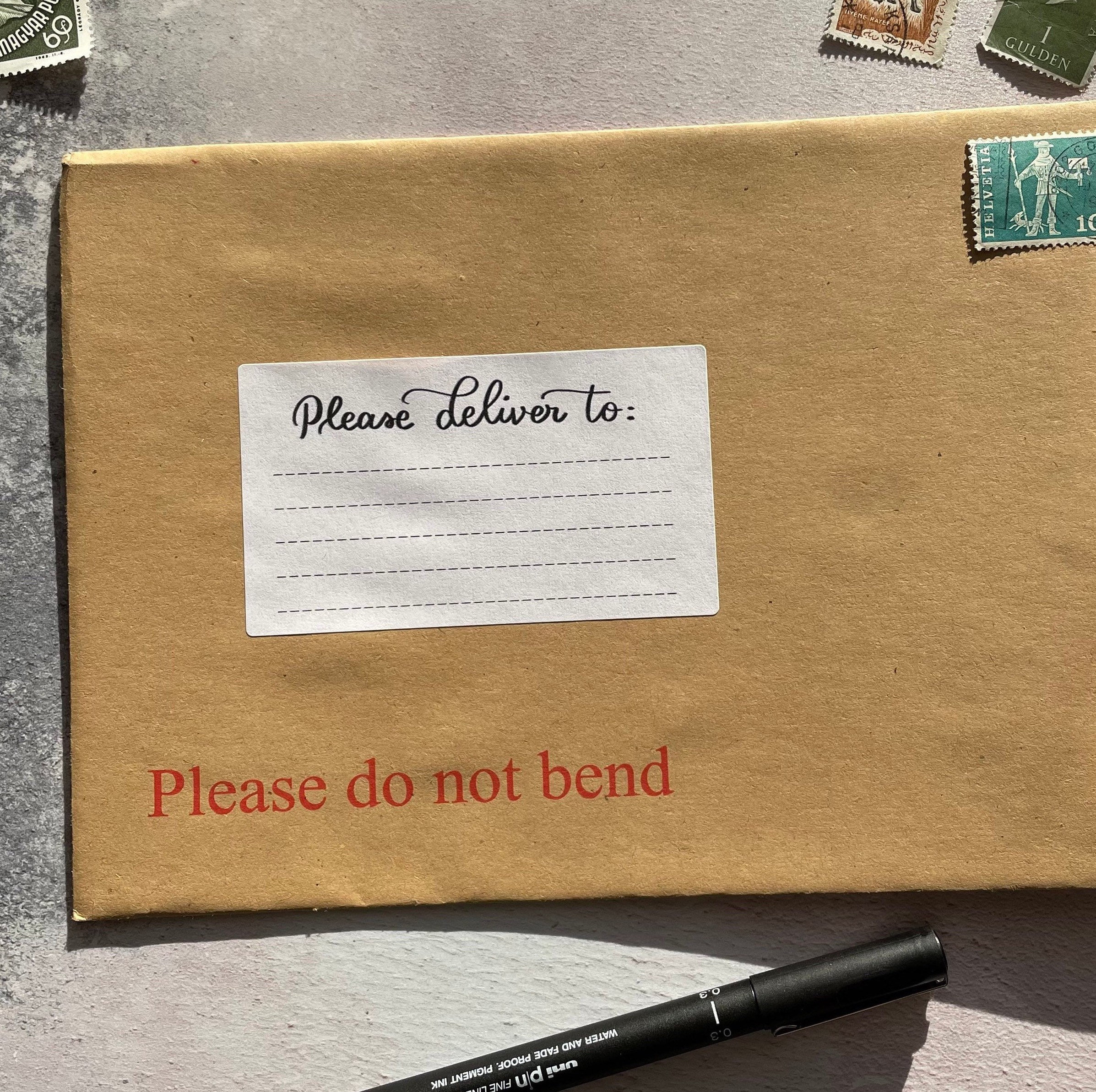 20 Please Deliver To Labels, Blank Recipient Address Stickers, Envelope Mailing, 3 Fonts to choose from.