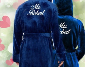 Couple Robes, Bathrobes, Custom Mr and Mrs Robes