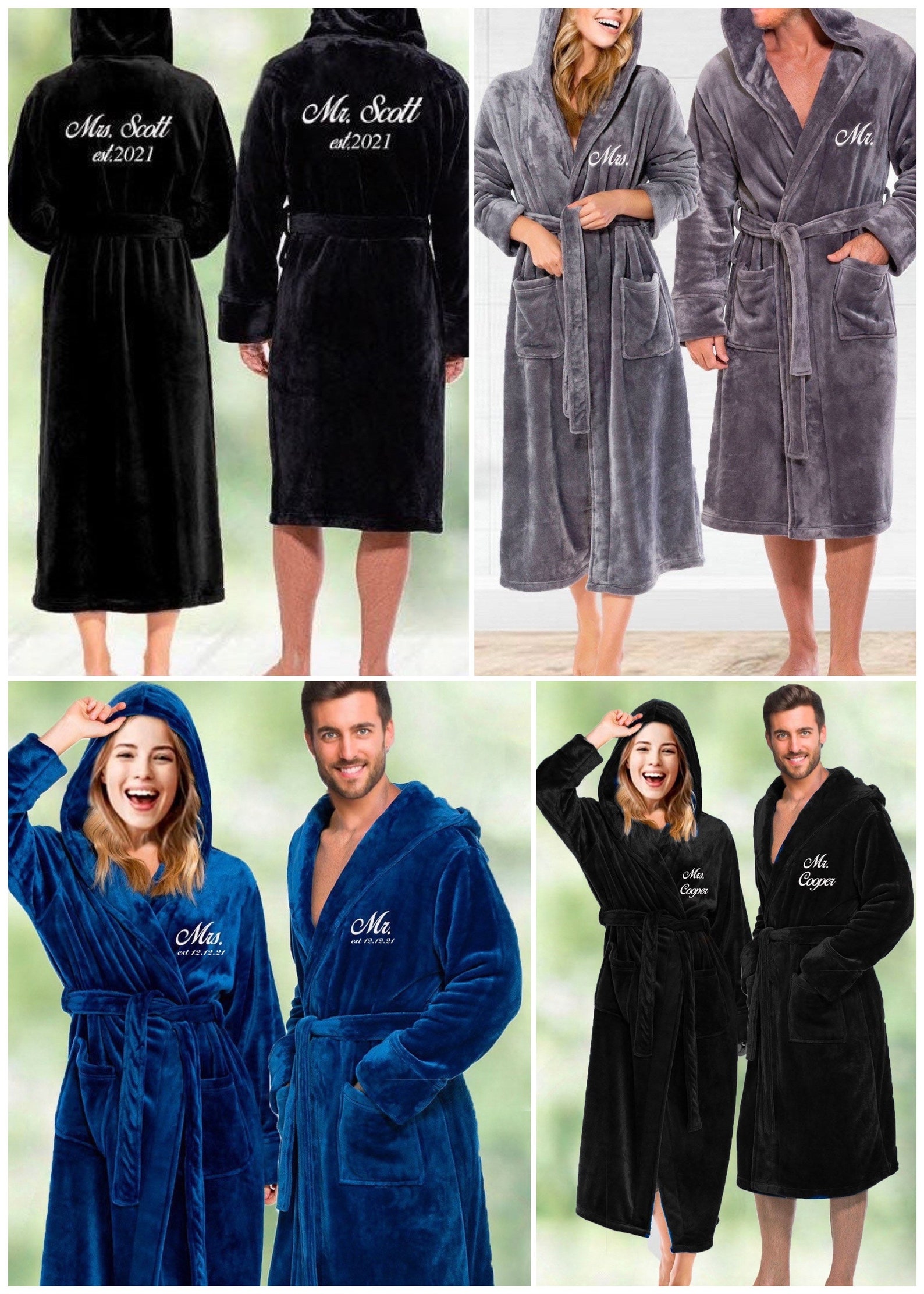Monogram Mens Robe Luxury Long Bathrobes Custom Embroidered Etsy