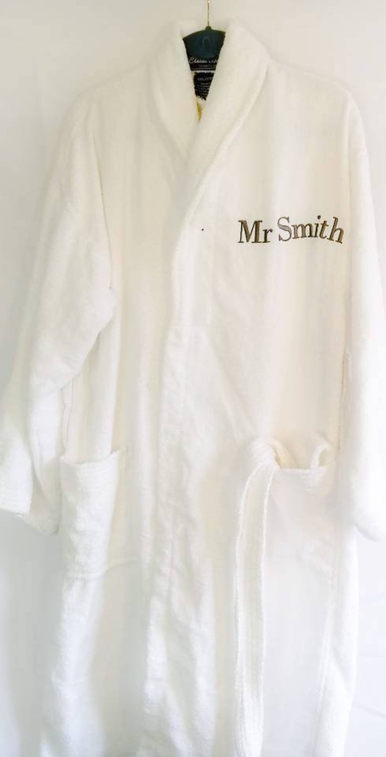 personalised terry towelling bathrobes