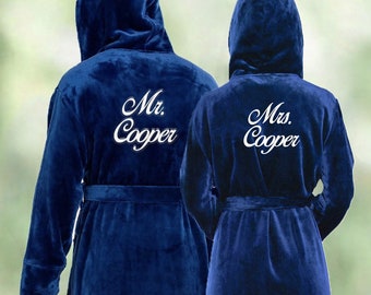 Personalized Set of Couples Robes, Mr Mrs Robes,