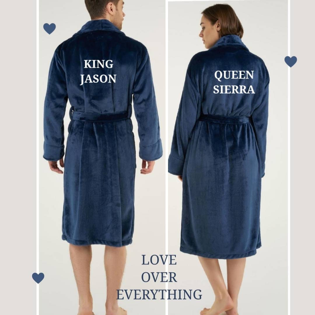 His and Hers Bath Robes Set for Couples Mr and Mrs Robes Etsy