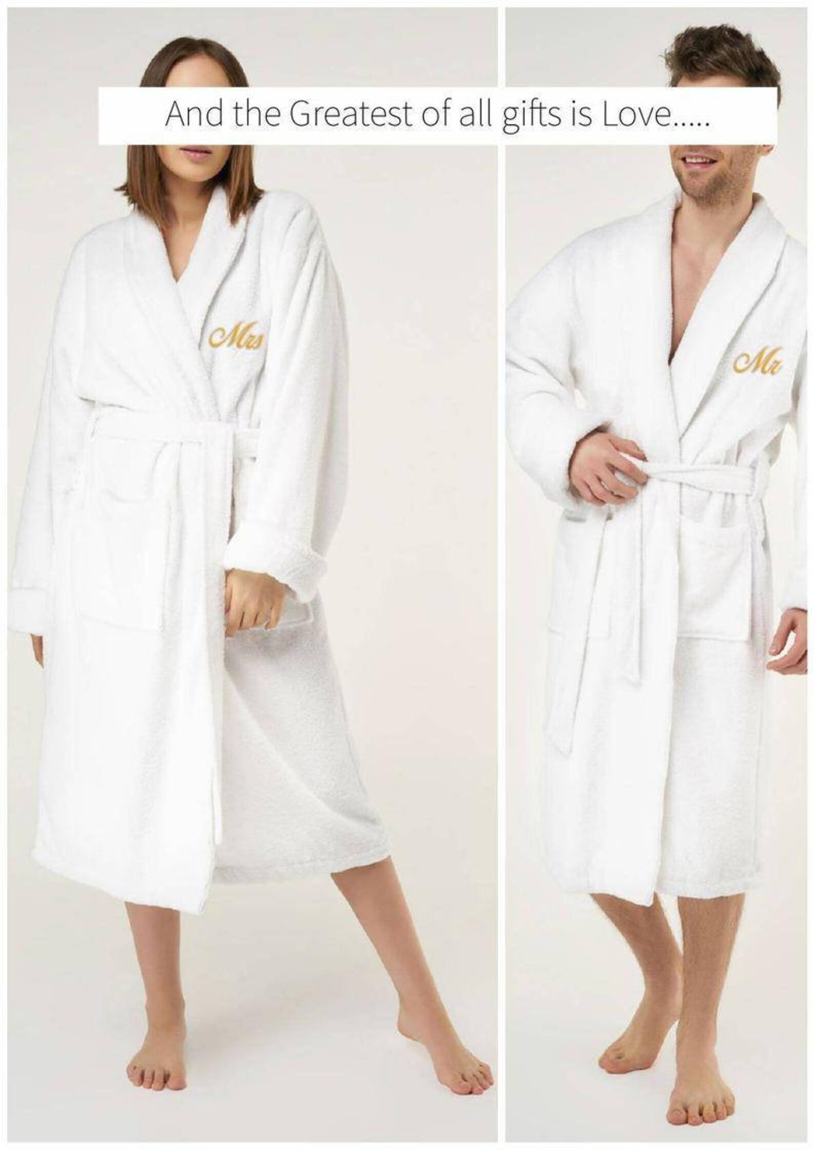 His and Hers Bath Robes Set for Couples Mr and Mrs Robes Etsy
