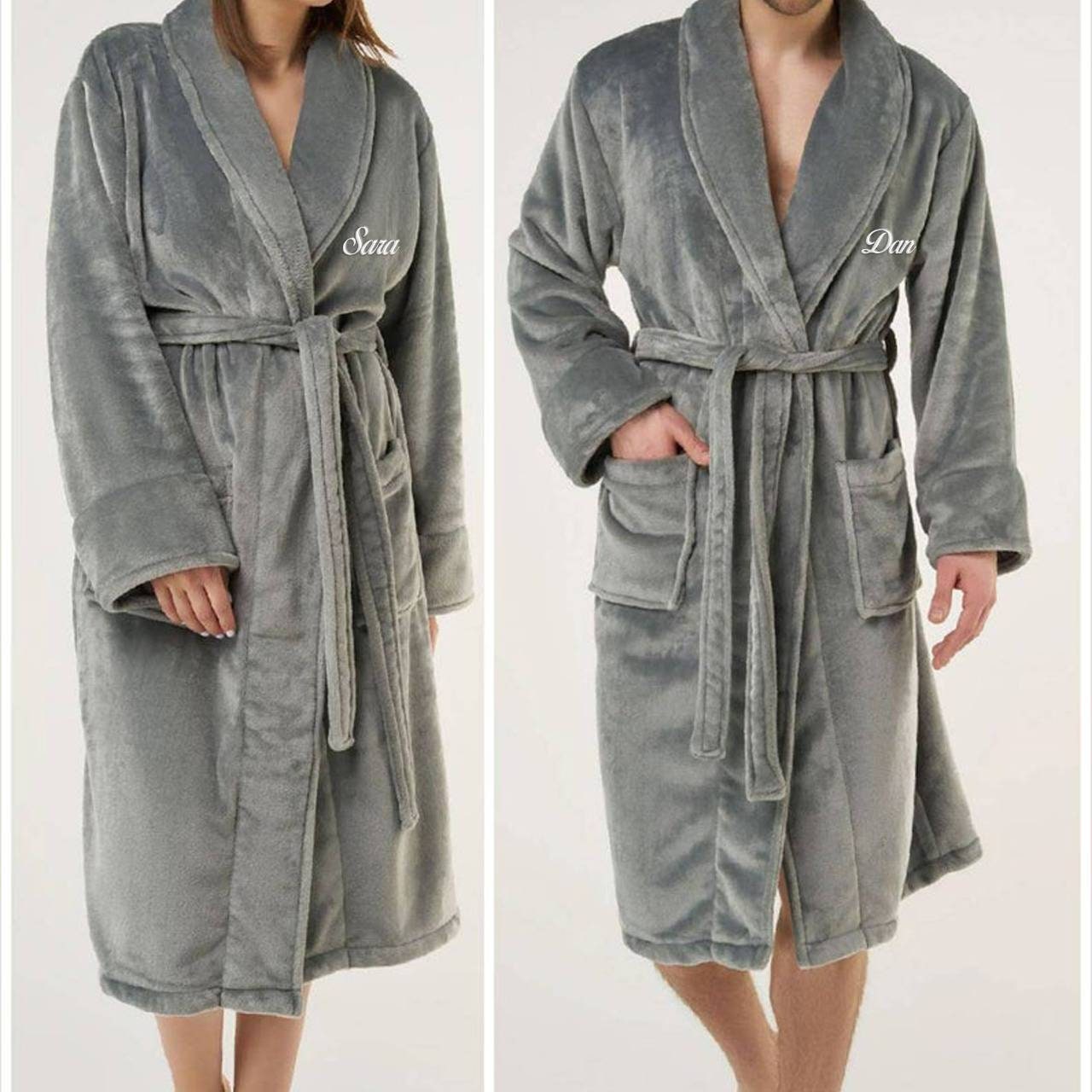 His and Hers Bath Robes Set for Couples Mr and Mrs Robes Etsy