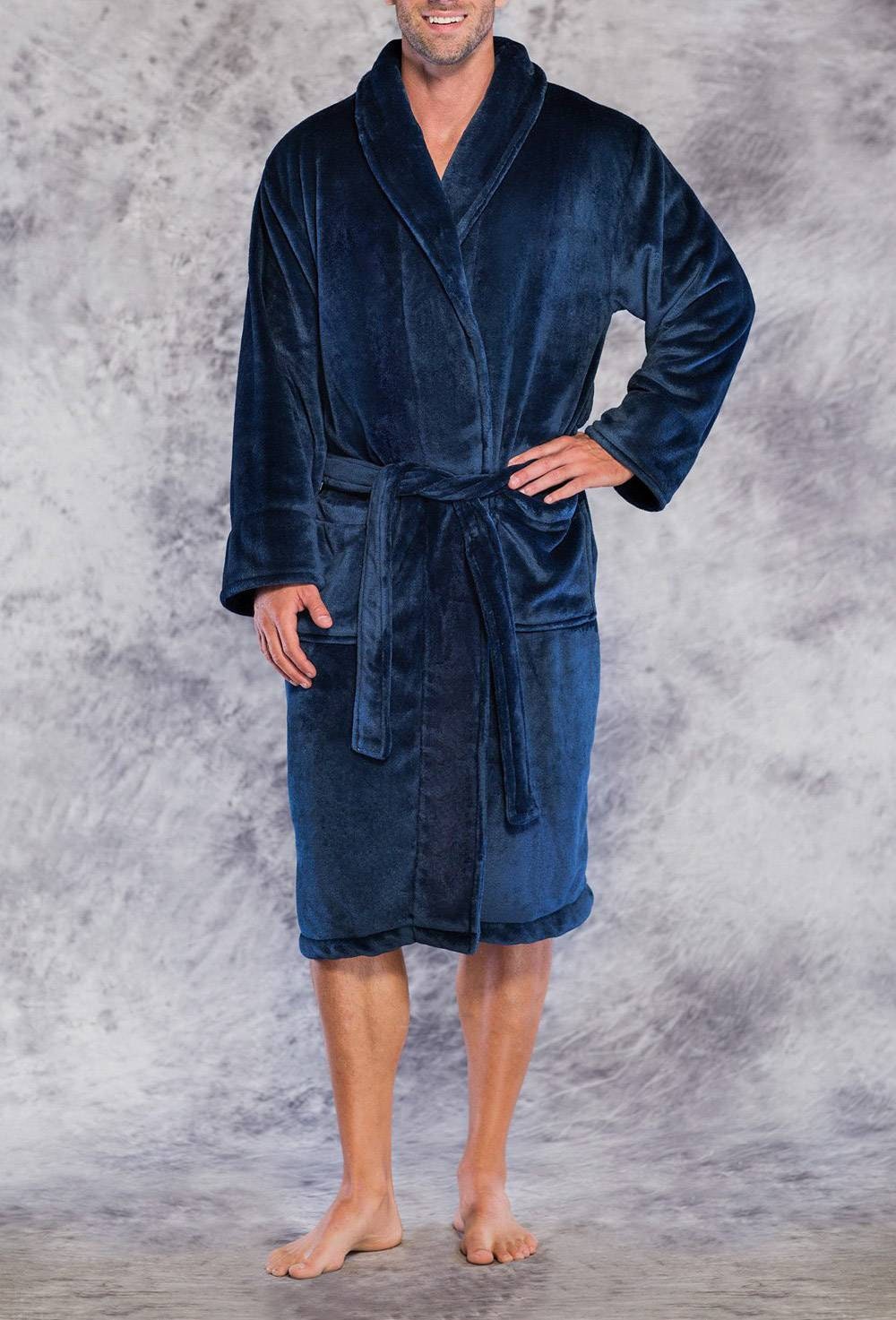 Monogram Mens Robe Personalized Long Microfleece Plush Etsy