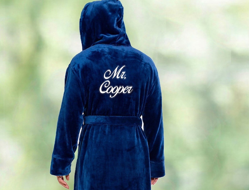 Monogram Mens Robe Luxury Long Bathrobes Custom Embroidered Etsy