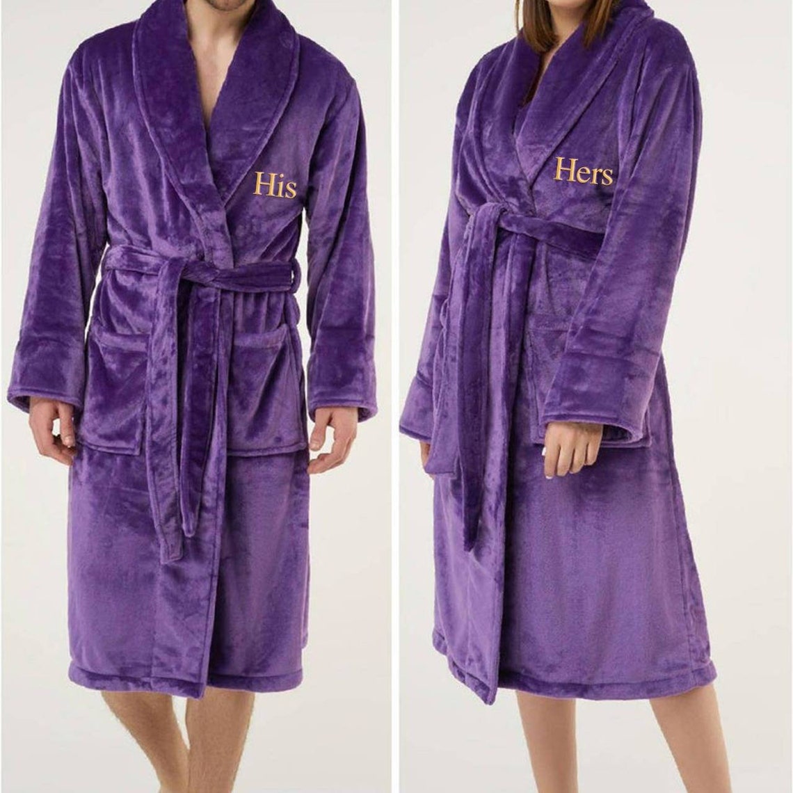 His and Hers Bath Robes Set for Couples Mr and Mrs Robes Etsy