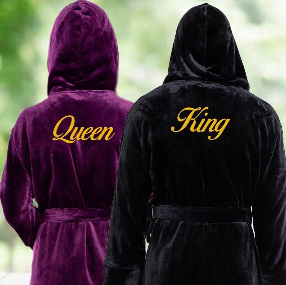 Monogram Mens Robe Luxury Long Bathrobes Custom Embroidered Plush Robe Etsy