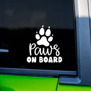 Paws on Board Car Decal, Dog Mom Decal, Pet Decal, Pet on Board Sticker, Vinyl Decal, Dog Mom Sticker, Dog on Board Decal, Baby on Board