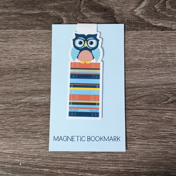 Owl bookstack Magnetic Bookmark, Magnetic Bookmark pack, bookmarks, bookmarks for women, reading, books, gifts for her, gifts for kids