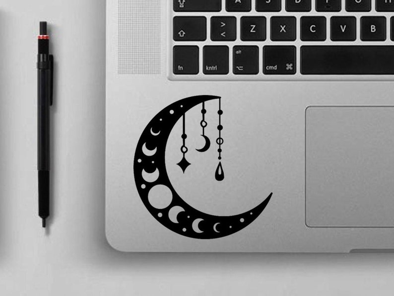 Moon Car Decal Moon Cycle Decal Sticker Crescent Moon Car Etsy
