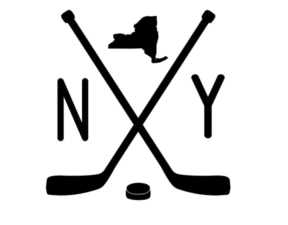 New York Hockey Car Decal Sticker Hockey Stick and Puck Etsy