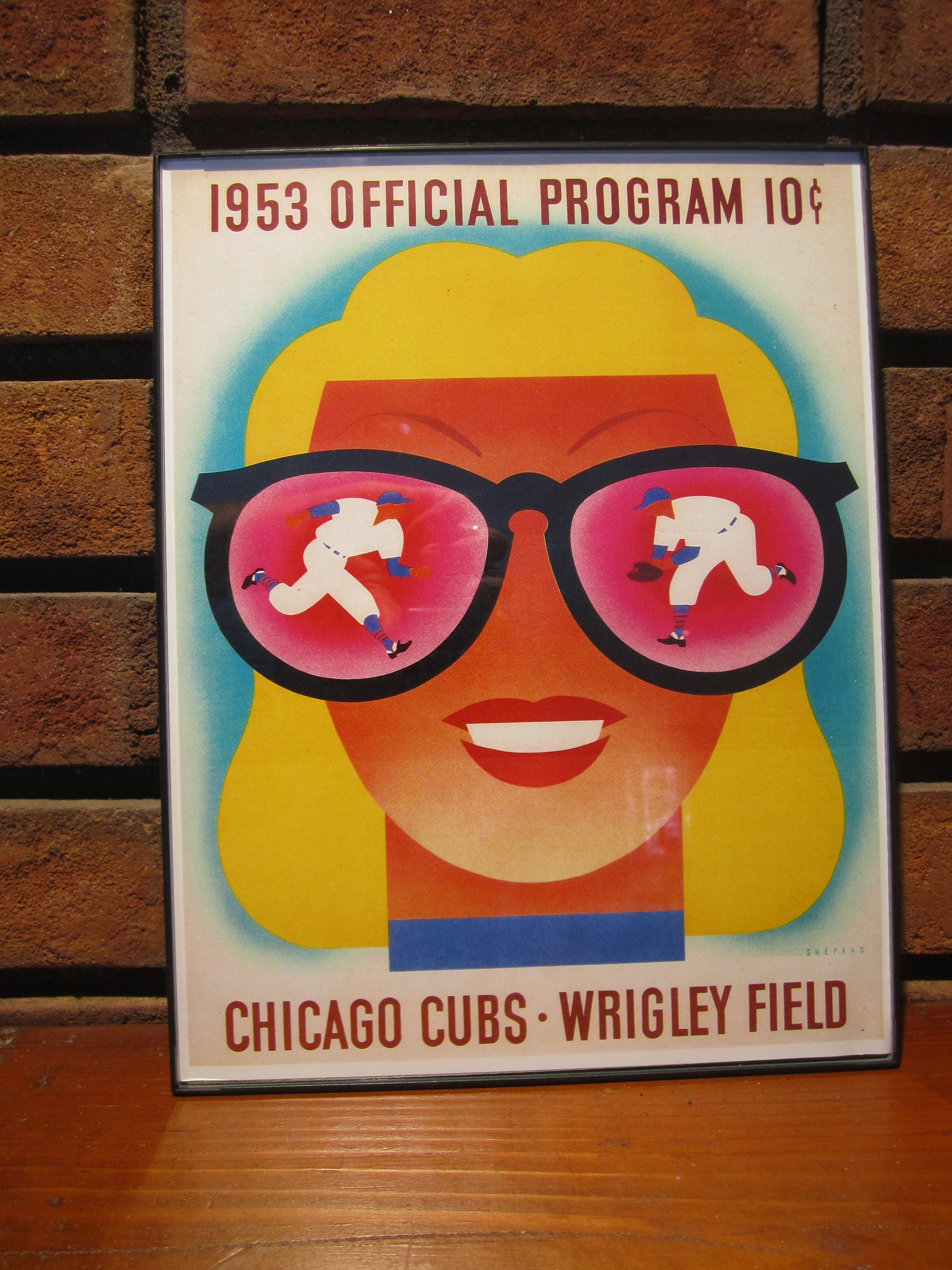 Details about   home decor sale 1953 baseball Chicago cubs scorecard Wrigley Field tin sign