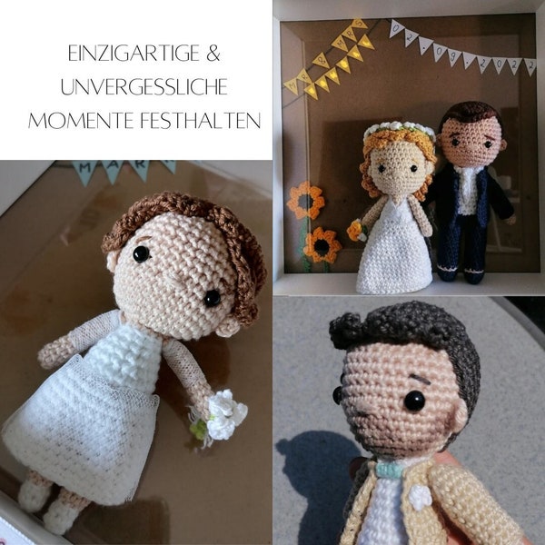 Personalisierte Häkelfiguren I personalisiertes Geschenk Hochzeitsgeschenk Brautpaar Amigurumi einzigartig individuell