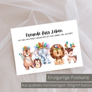 Postkarte "Freunde" I A6 Karte Geburtstag Geschenk Kinder Erwachsene Beste Freunde Affirmation