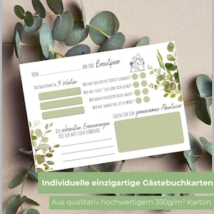 Gästebuch Karten "Hochzeit" I A6 Karte Hochzeit Postkarte Eukalyptus Liebe