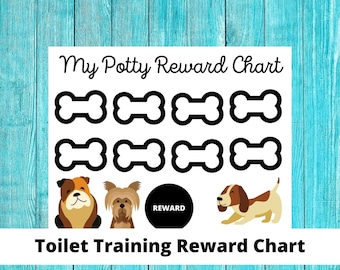 Printable Potty Training Chart, Reward Chart, Preschool Printables, Toilet Training, Autism, Special Needs, Girls, Boys, Dog Reward Chart