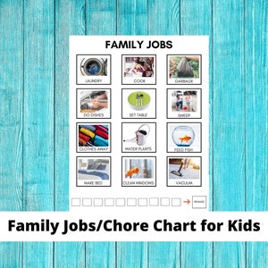 Family Jobs Chore Chart for Kids
