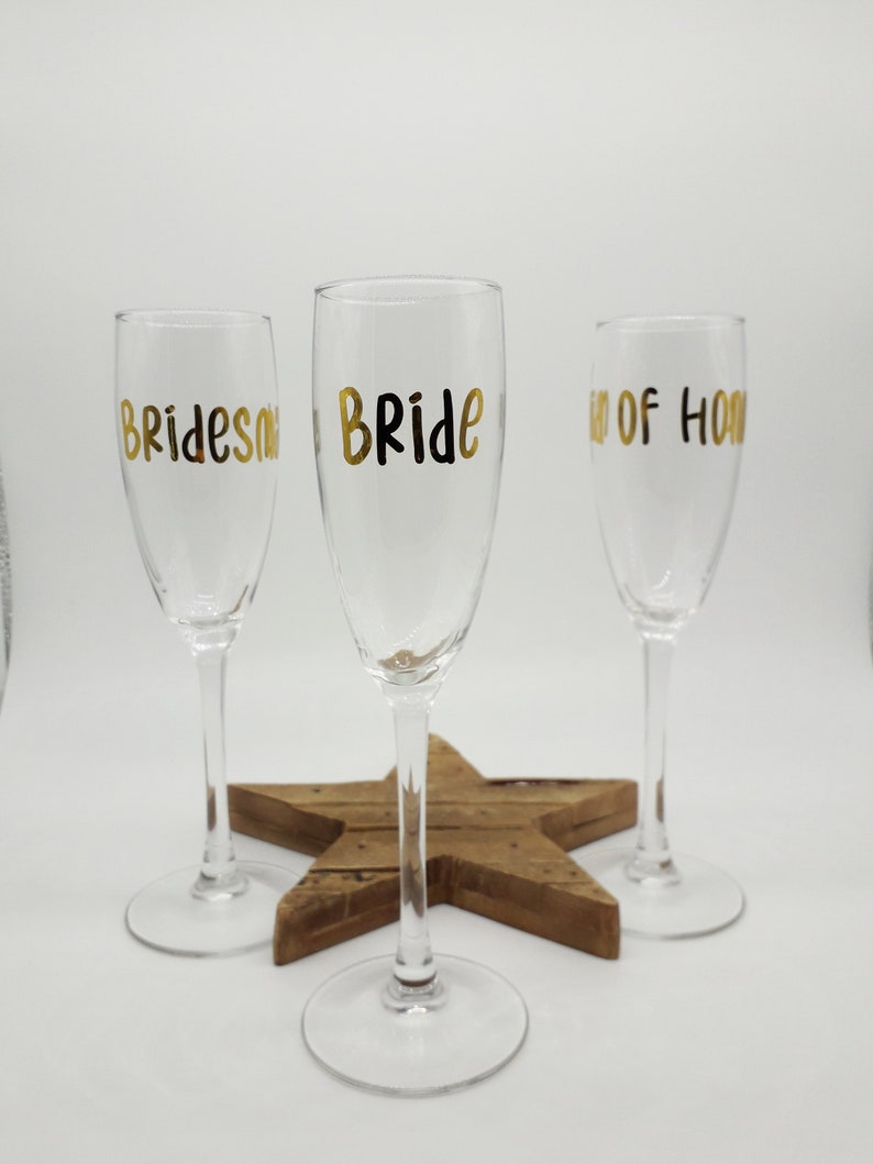 hen party-bridal shower-wedding favour-bridal party Champagne Flute Decals