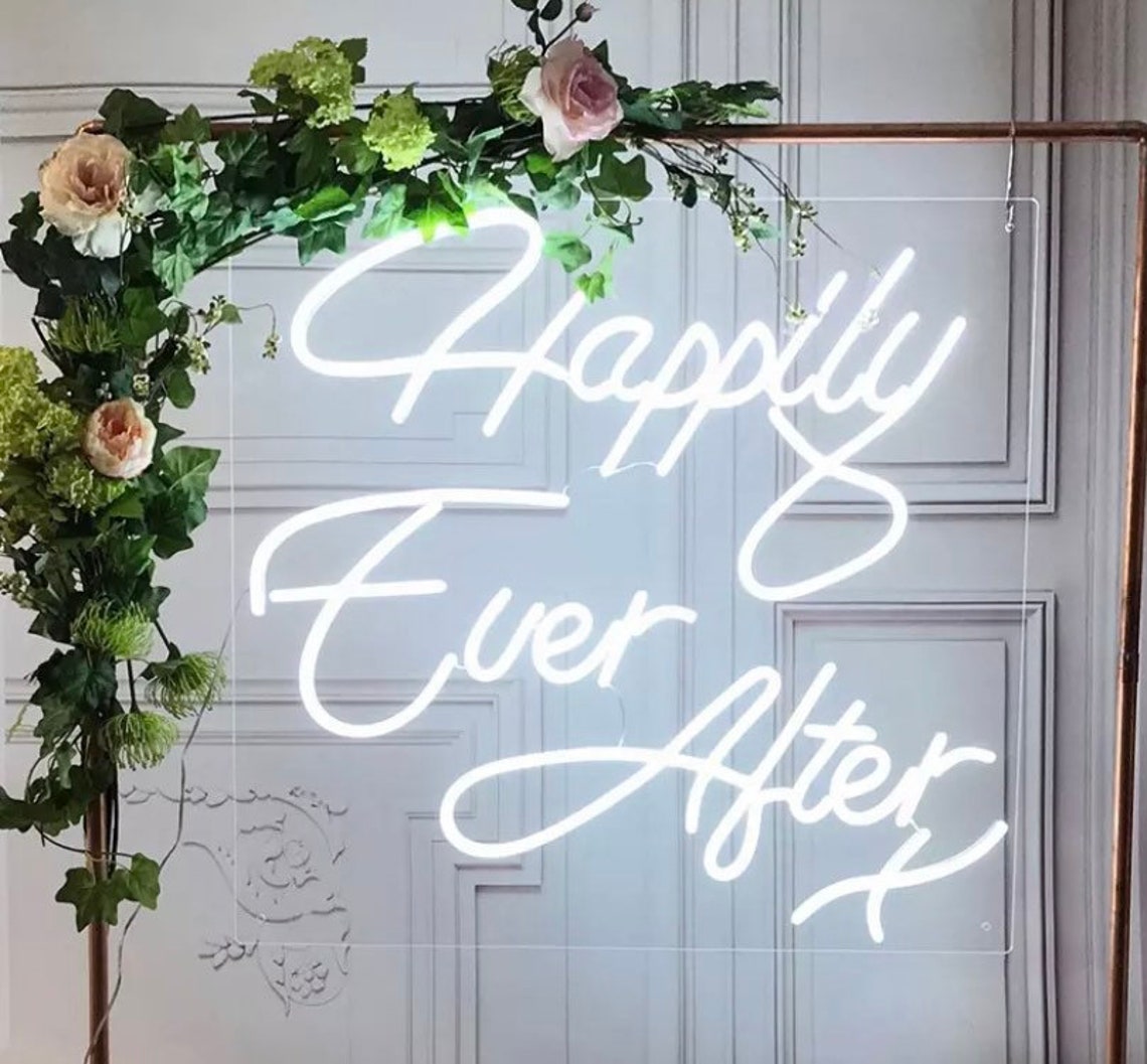 Large Happily ever after neon sign led sign party neon light | Etsy