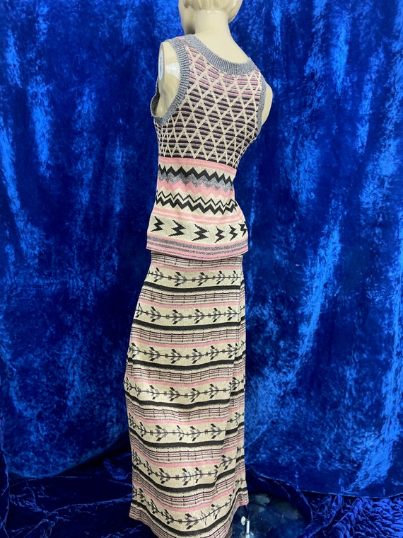 Vintage Sant Angelo Two Piece Knit Skirt Set