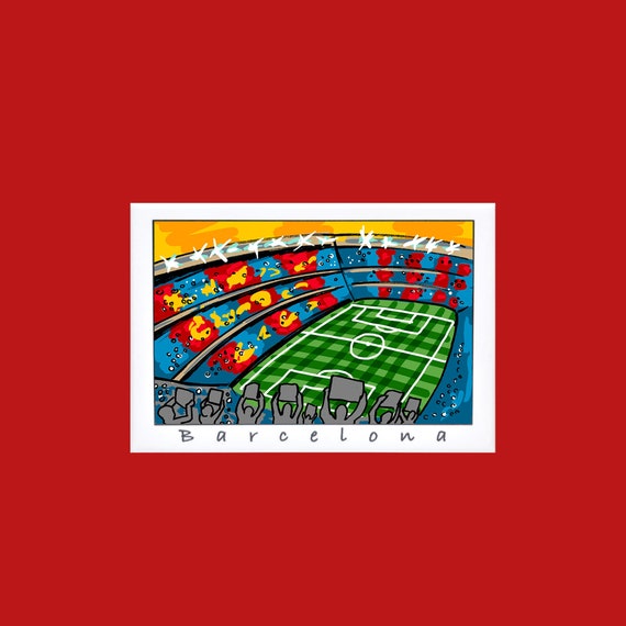 Barcelona Football Fridge Magnet Print Stadium Street Sign Design Nou Camp