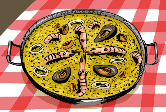 Barcelona Fridge Magnet Spanish Paella Funny Gifts Etsy