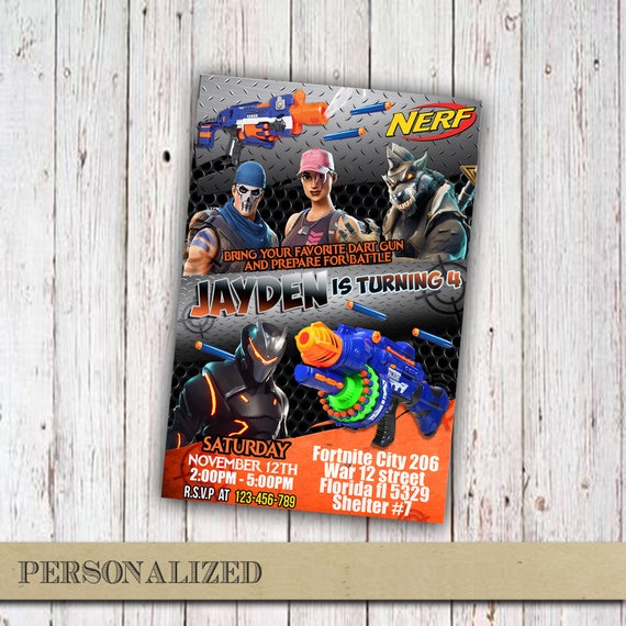 Fortnite Invitation Fortnite Birthday Fortnite Party Etsy
