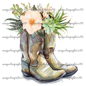 Flower Cowgirl Boots PNG, Floral Boots Sublimation Design, Digital File, Instant Download, Printable Graphic, Country Girl PNG Design
