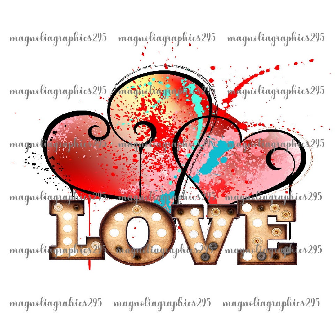 Love Sublimation Design, Clip Art, Printable File, Heart Digital ...
