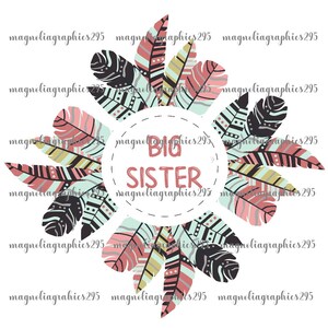 Big Sister Sublimation Design, Sibling Sublimation Design, Clip Art, Big Sister Printable, Printable File, Little Sister Printable File