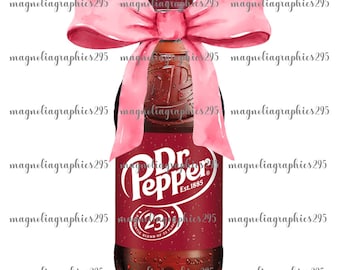 Dr Pepper Coquette Bow PNG Design, Dr Pepper Bottle Sublimation Design, Coquette Dr Pepper Design, Drink preferito Coquette Bow Design