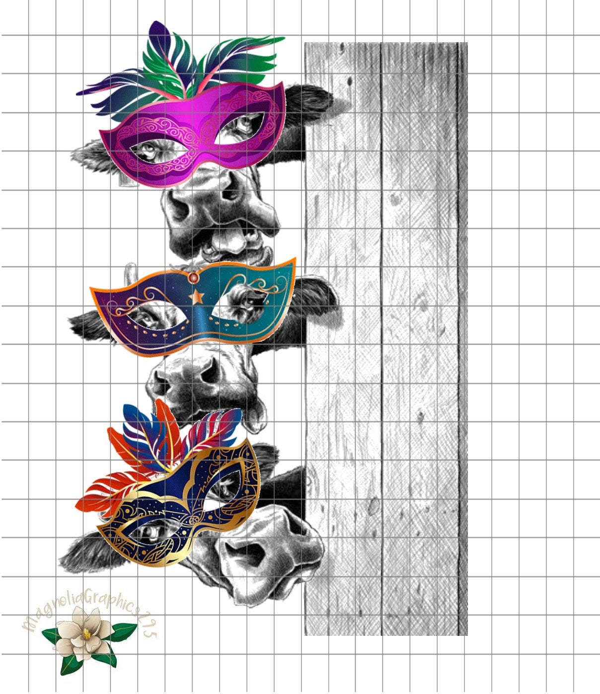 Download Mardi Gras Cow Sublimation Design Clip Art Printable File ...