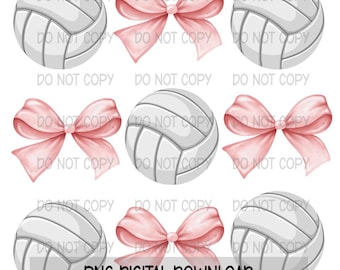 Design de PNG de laço de coquete de vôlei, Design de sublimação de vôlei feminino, Design de laço de coquete de vôlei, Design esportivo, PNG para impressão