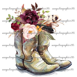 Cowgirl Boots Flowers PNG, Floral Boots Sublimation Design, Digital File, Instant Download, Printable Graphic, Country Girl PNG Design